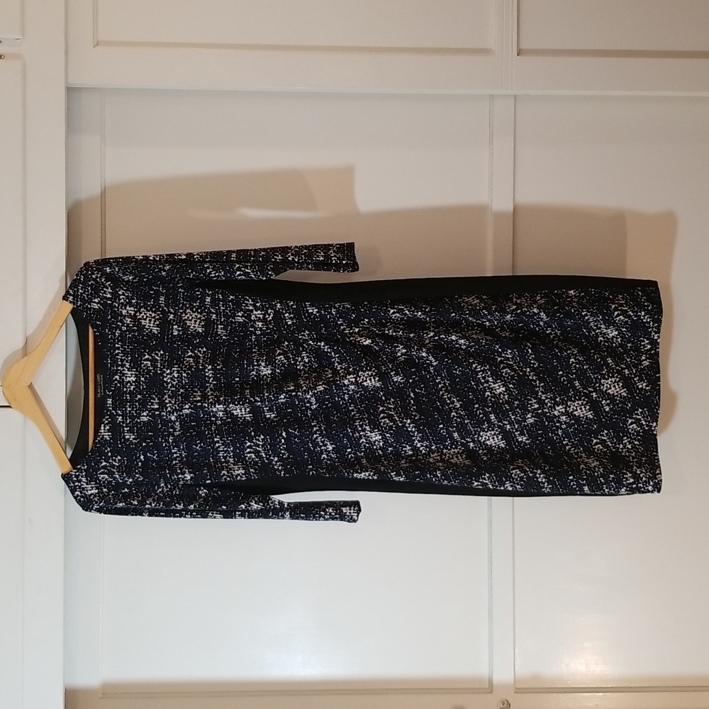 ❤️$6 Sale!❤️ Evan Picone Black & Blue Dress EUC